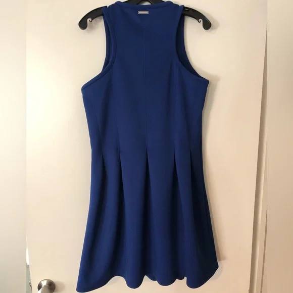 BNWOT Michael Kors Royal Blue Skater Skirt Dress in Scuba material 👗 - Picture 2 of 9